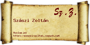 Szászi Zoltán névjegykártya